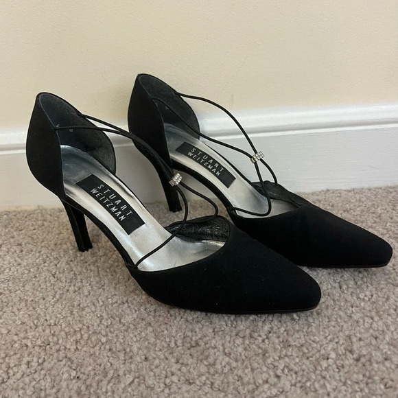 Stuart Weitzman Strappy Black Heels - Picture 1 of 9